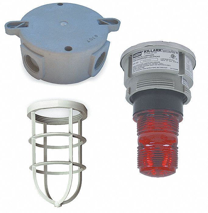 Hazardous Location Signal Light: Xenon, 12 to 80 V DC, 11 3/16 in Overall Ht, Red