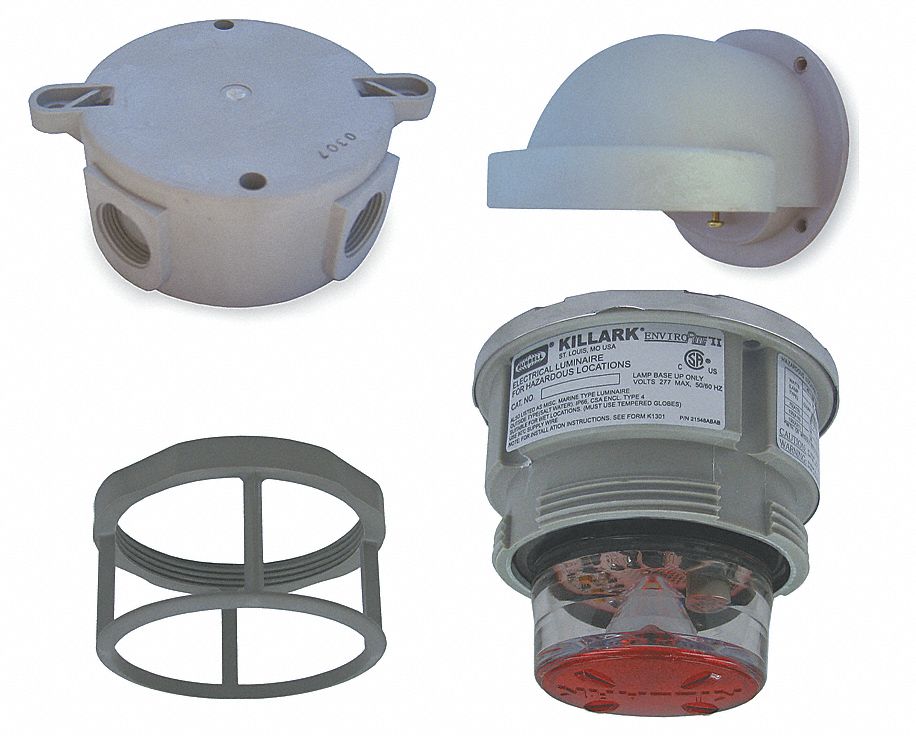 Hazardous Location Signal Light: LED, 120 to 240 V AC, 7 31/32 in Overall Ht, Red