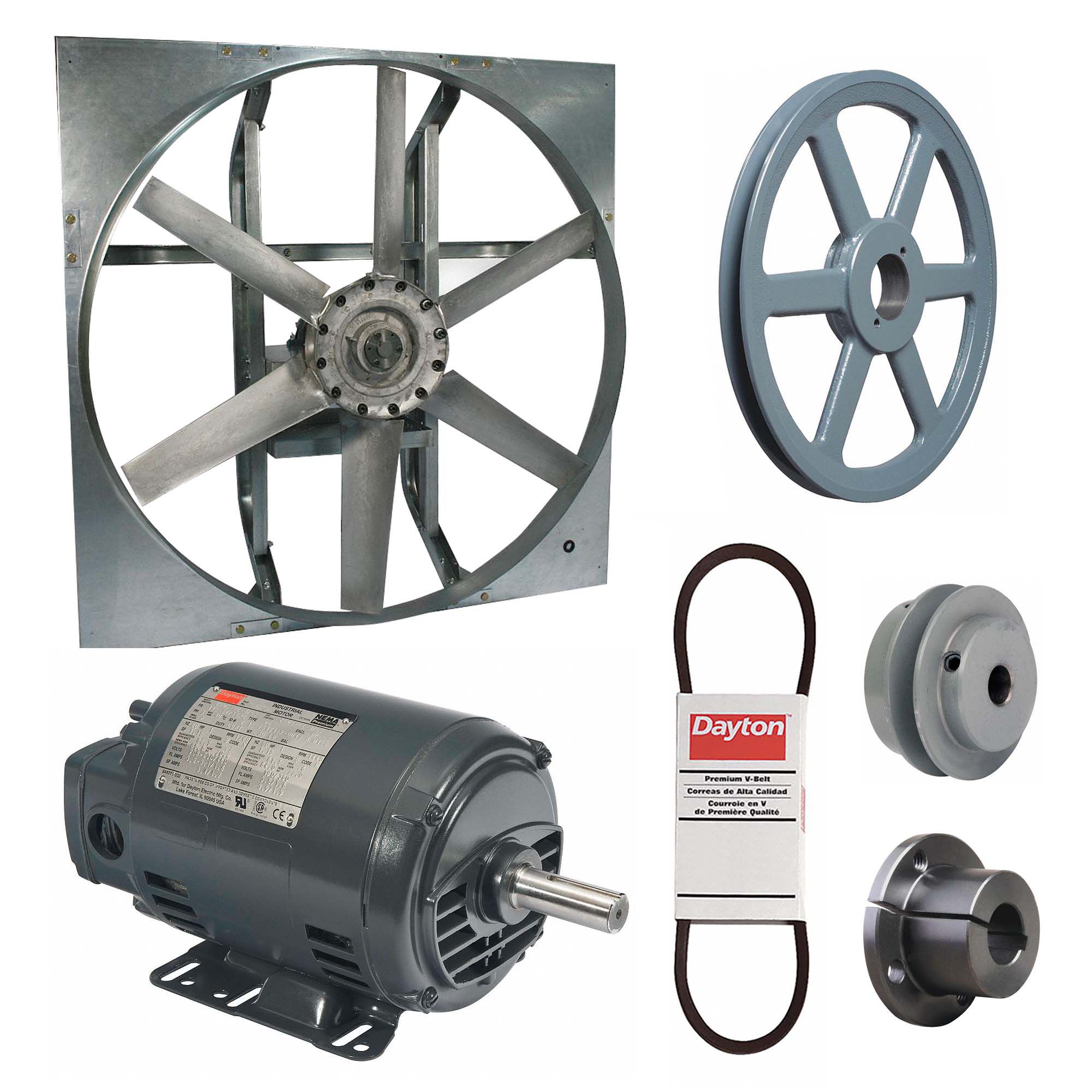 Belt Drive, 48 in Blade, Exhaust Fan with Drive Package 7AR697AR69