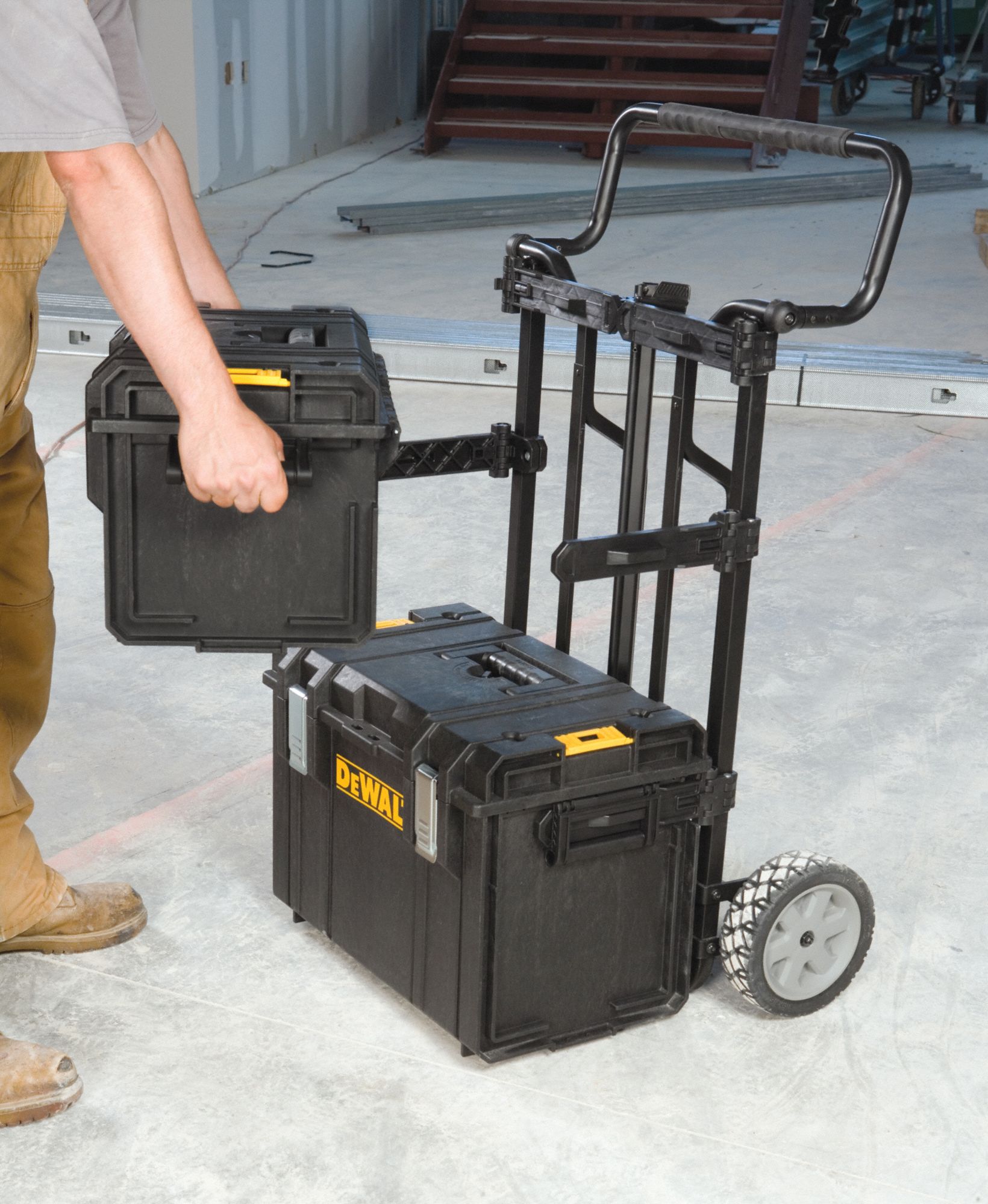 DEWALT Plastic, Steel, Rolling Tool Box Set, 26 3/4 in Overall Width, 14 3/8 in Overall Depth