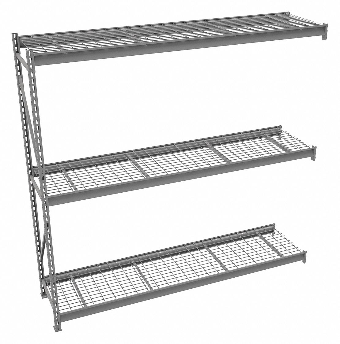 BULK STORAGE RACK, ADD-ON, HEAVY-DUTY, 96 IN X 24 IN X 96 IN, STEEL WIRE, 3 SHELVES