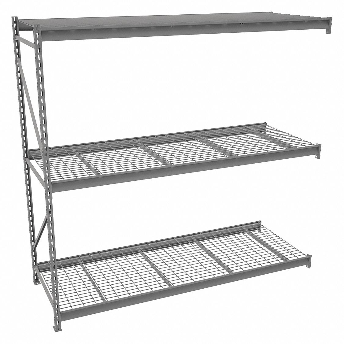 BULK STORAGE RACK, ADD-ON, HEAVY-DUTY, 96 IN X 36 IN X 96 IN, STEEL WIRE, 3 SHELVES