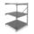 BULK STORAGE RACK, ADD-ON, HEAVY-DUTY, 48 IN X 48 IN X 72 IN, RIBBED STEEL, 3 SHELVES