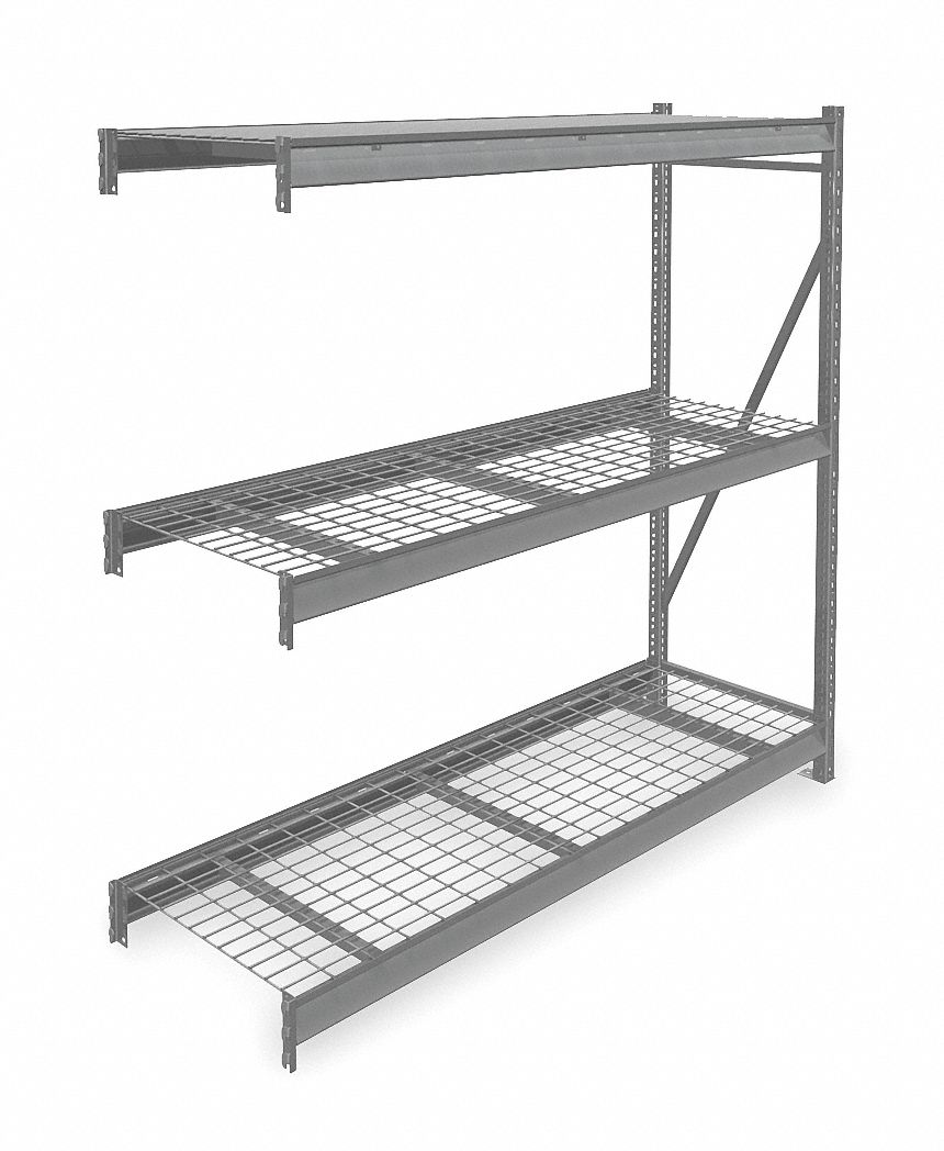 BULK STORAGE RACK, ADD-ON, HEAVY-DUTY, 72 IN X 24 IN X 72 IN, STEEL WIRE, 3 SHELVES