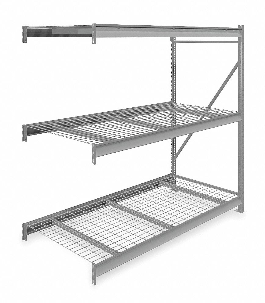 BULK STORAGE RACK, ADD-ON, HEAVY-DUTY, 72 IN X 36 IN X 72 IN, STEEL WIRE, 3 SHELVES