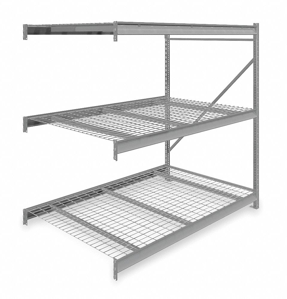 BULK STORAGE RACK, ADD-ON, HEAVY-DUTY, 72 IN X 48 IN X 72 IN, STEEL WIRE, 3 SHELVES