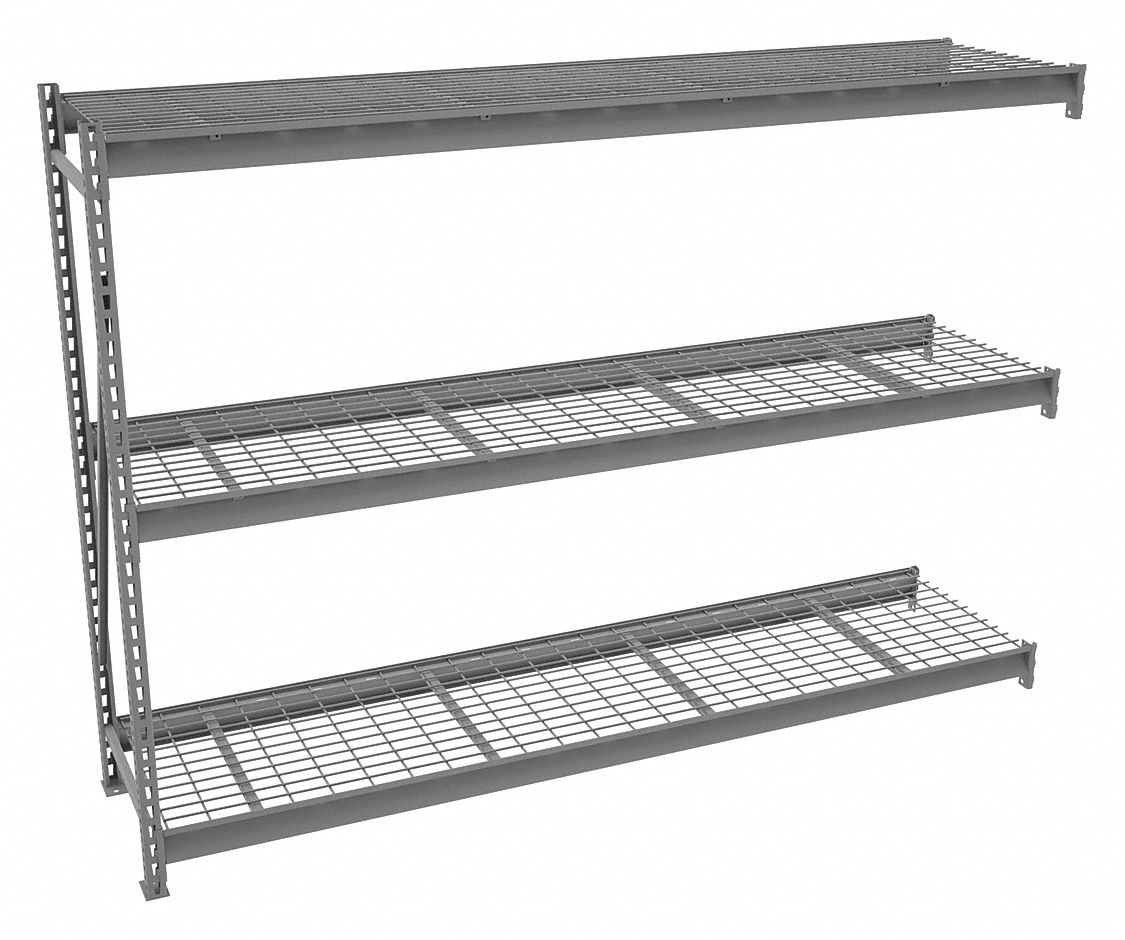 BULK STORAGE RACK, ADD-ON, HEAVY-DUTY, 96 IN X 24 IN X 72 IN, STEEL WIRE, 3 SHELVES