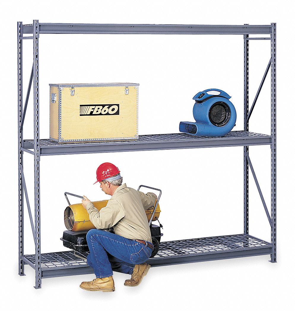 BULK STORAGE RACK, STARTER, HEAVY-DUTY, 96 IN X 24 IN X 72 IN, STEEL WIRE, 3 SHELVES