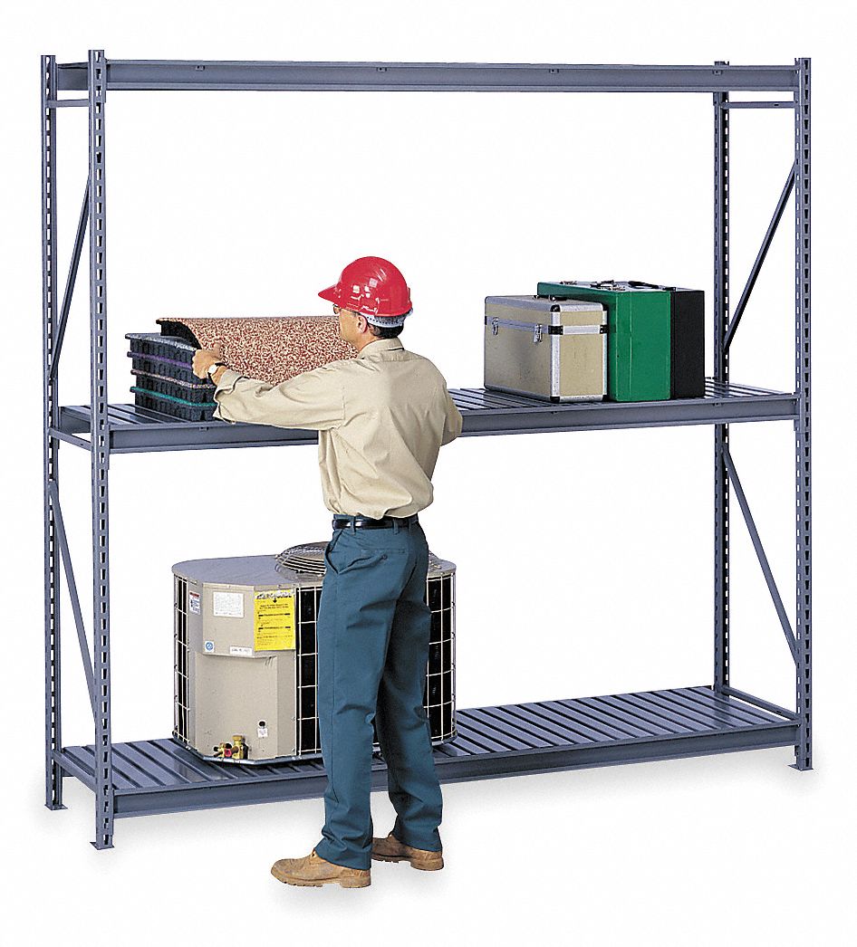 BULK STORAGE RACK, STARTER, HEAVY-DUTY, 72 IN X 24 IN X 72 IN, RIBBED STEEL, 3 SHELVES