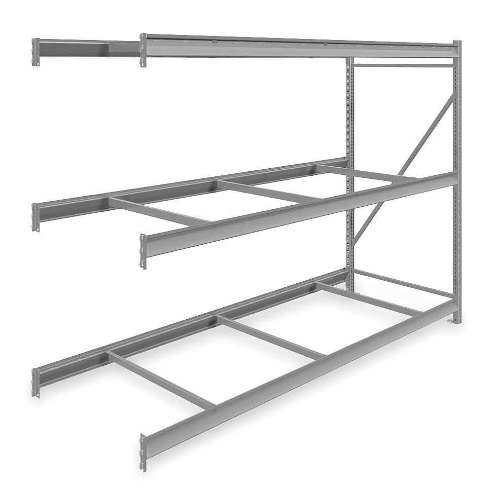 Bulk Storage Rack: Add-On, Heavy-Duty, 96 in x 36 in x 72 in, 3 Shelves