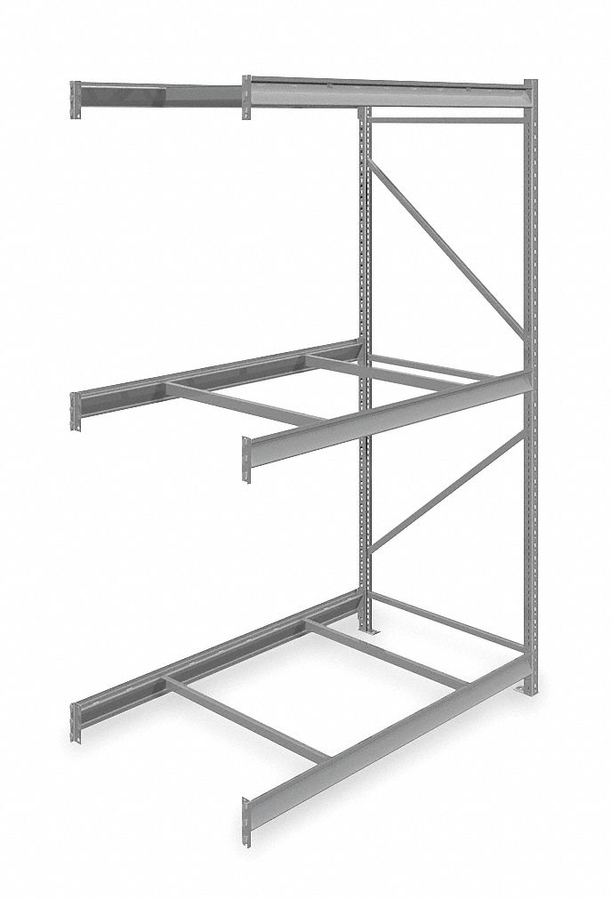 Bulk Storage Rack: Add-On, Heavy-Duty, 60 in x 36 in x 96 in, 3 Shelves