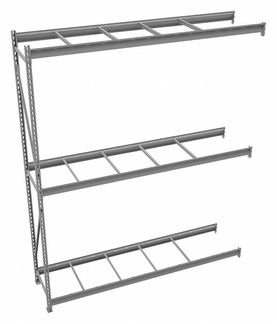 Bulk Storage Rack: Add-On, Heavy-Duty, 96 in x 24 in x 120 in, 3 Shelves