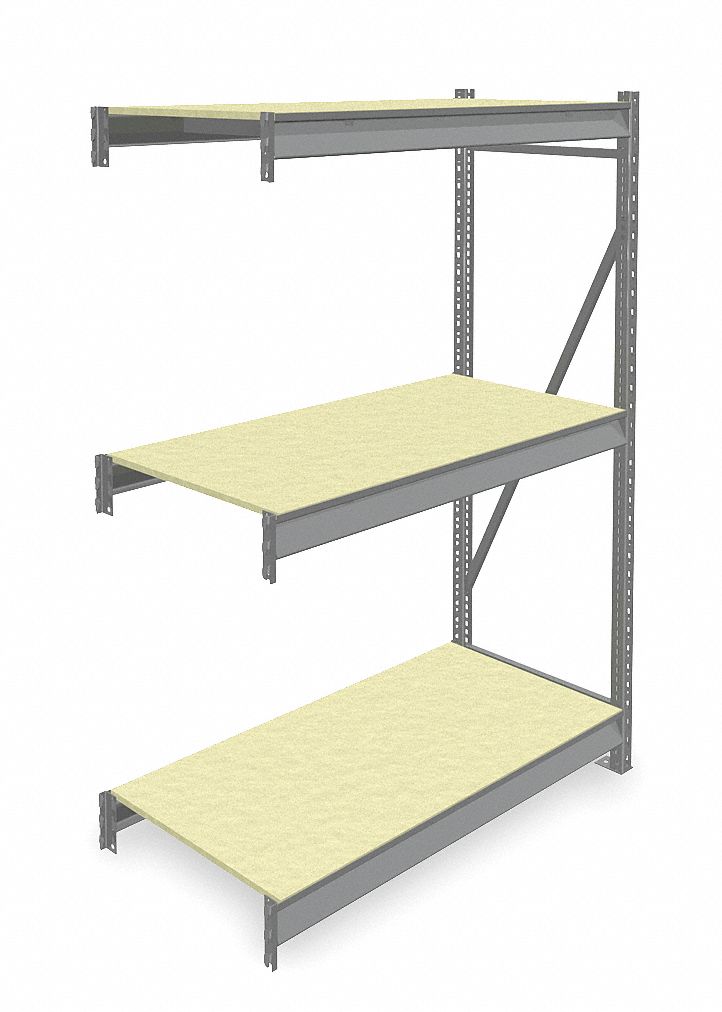 BULK STORAGE RACK, ADD-ON, HEAVY-DUTY, 48 IN X 24 IN X 72 IN, PARTICLEBOARD, 3 SHELVES
