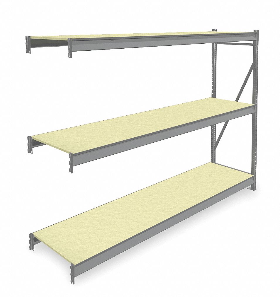 BULK STORAGE RACK, ADD-ON, HEAVY-DUTY, 96 IN X 24 IN X 72 IN, PARTICLEBOARD, 3 SHELVES