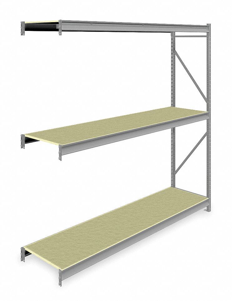 BULK STORAGE RACK, ADD-ON, HEAVY-DUTY, 96 IN X 24 IN X 96 IN, PARTICLEBOARD, 3 SHELVES