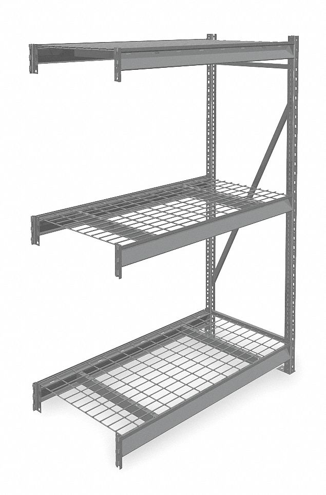 BULK STORAGE RACK, ADD-ON, HEAVY-DUTY, 48 IN X 24 IN X 72 IN, STEEL WIRE, 3 SHELVES
