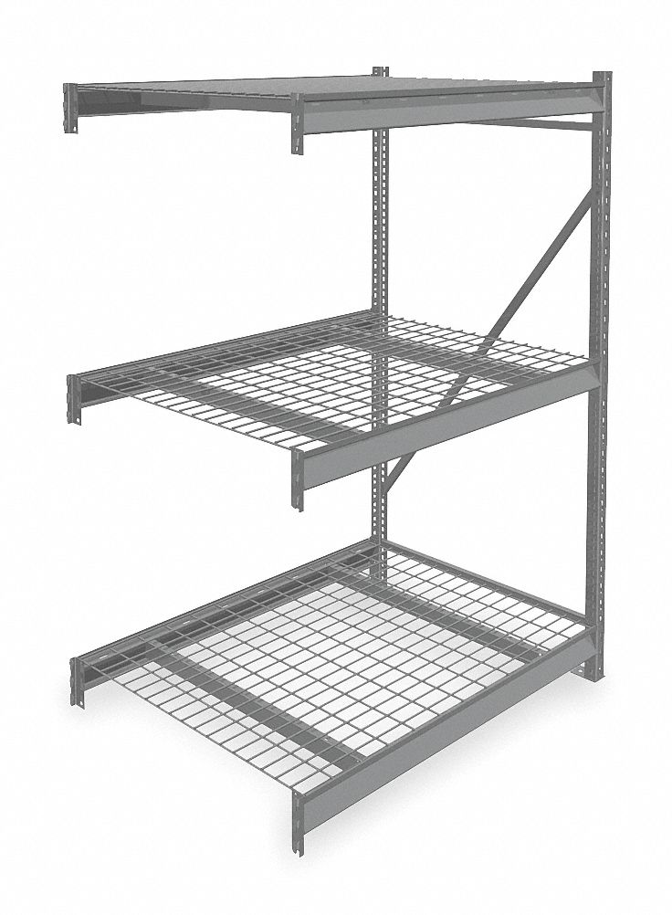 BULK STORAGE RACK, ADD-ON, HEAVY-DUTY, 48 IN X 36 IN X 72 IN, STEEL WIRE, 3 SHELVES