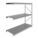BULK STORAGE RACK, ADD-ON, HEAVY-DUTY, 96 IN X 36 IN X 96 IN, RIBBED STEEL, 3 SHELVES