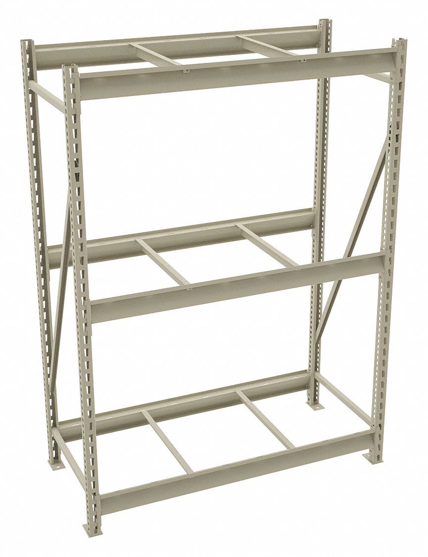 Bulk Storage Rack: Starter, Heavy-Duty, 48 in x 24 in x 72 in, 3 Shelves