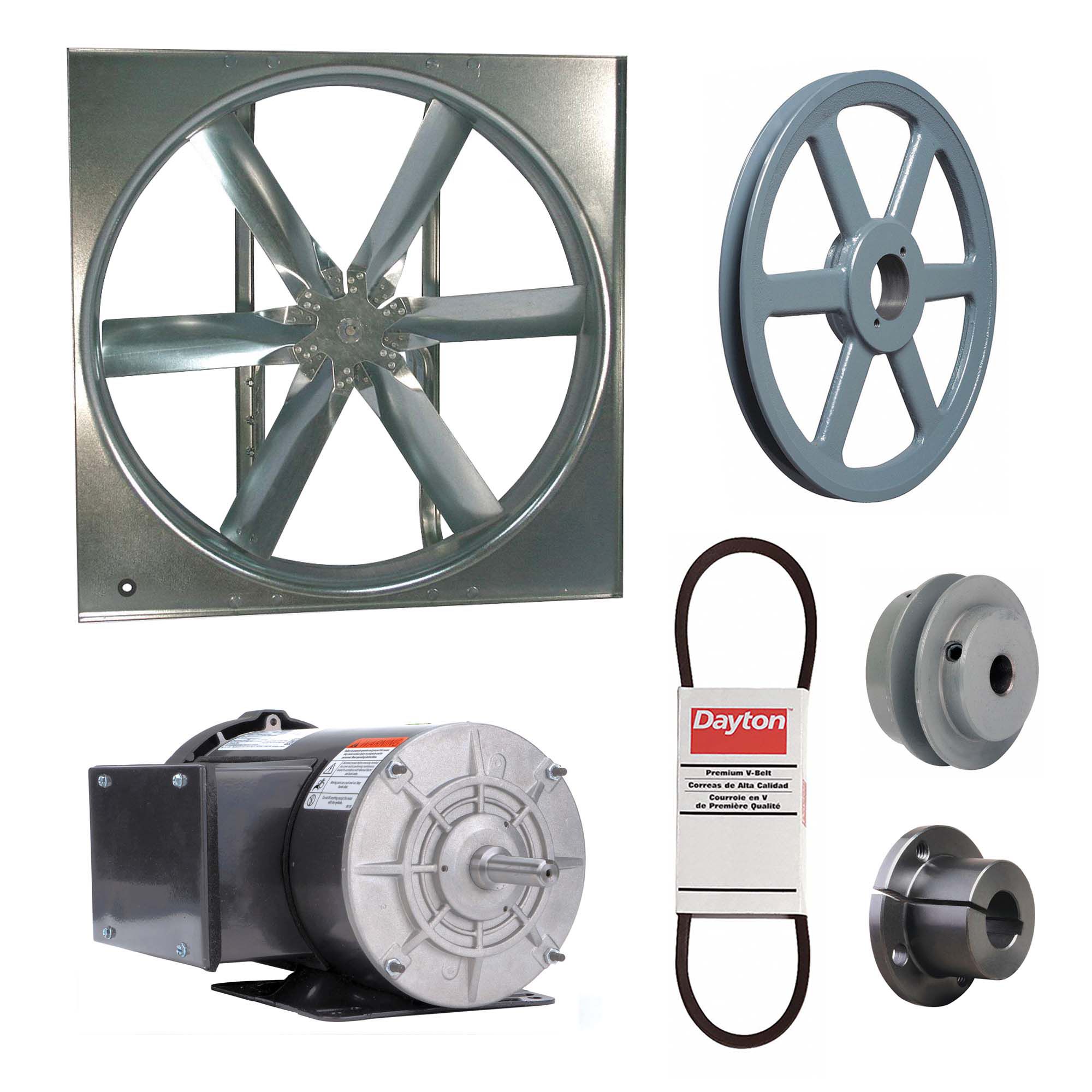 DAYTON, Belt Drive, 48 in Blade, Supply Fan w/Drive Package
