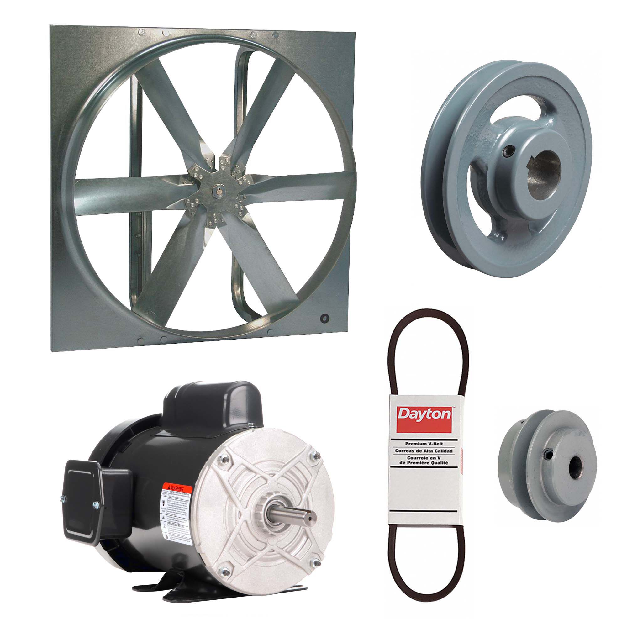 Belt Drive, 24 in Blade, Exhaust Fan with Drive Package - 7CC83|7CC83 ...