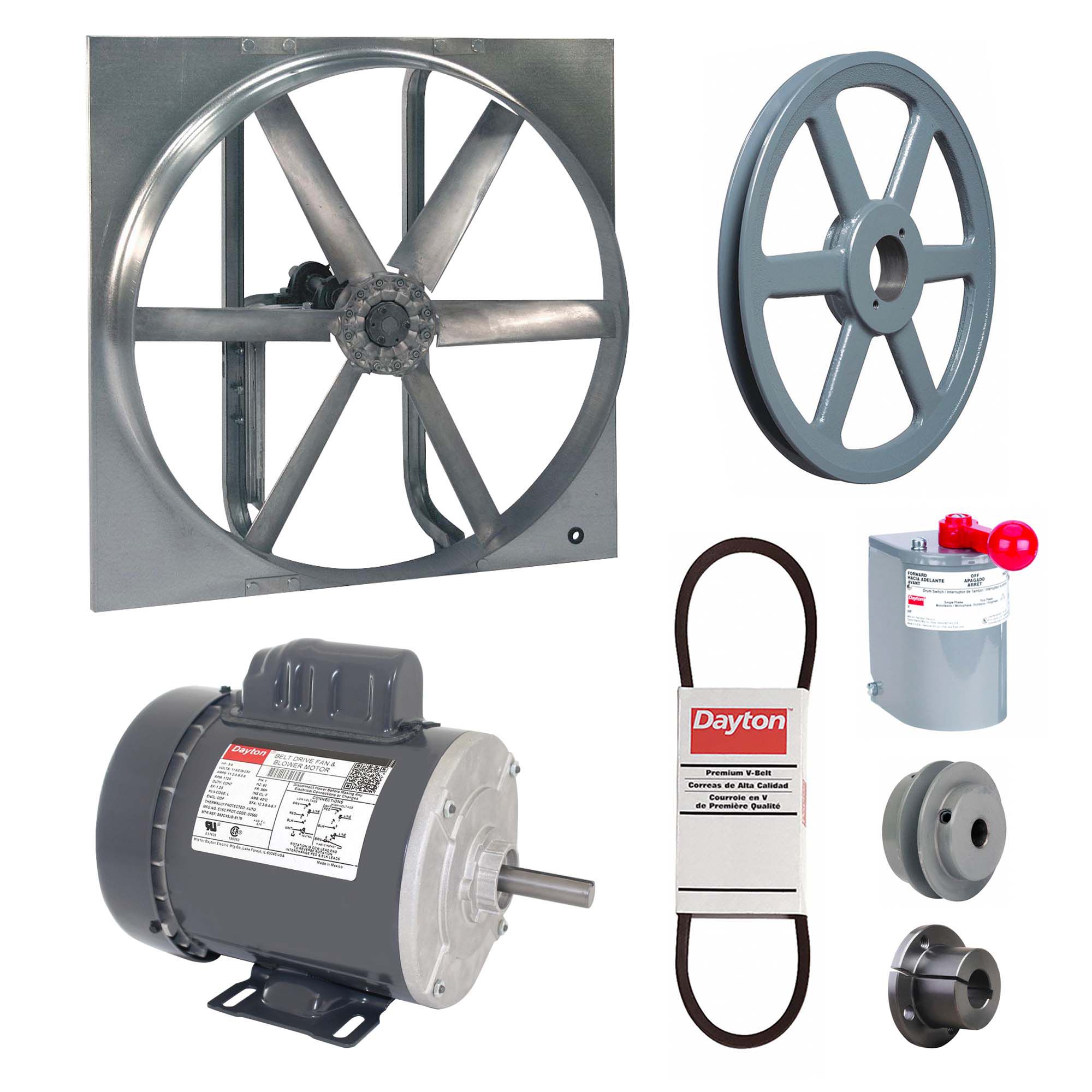Belt Drive, 36 in Blade, Exhaust/Supply Fan 7CK397CK39 Grainger