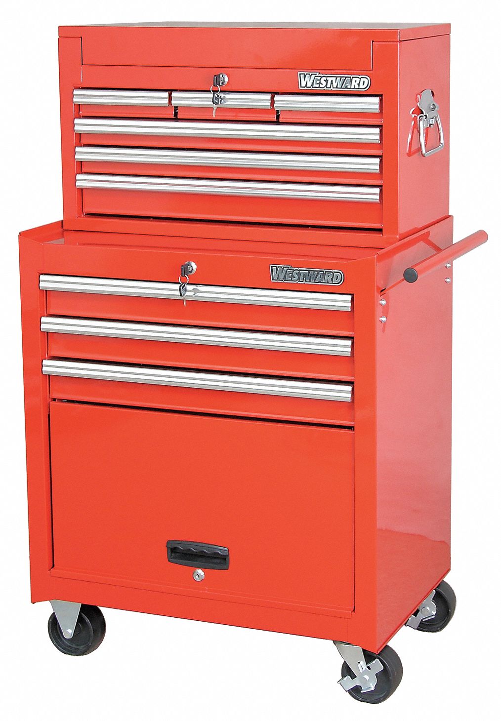 WESTWARD Red Standard Duty Tool Chest and Cabinet Combination, 42-1/2