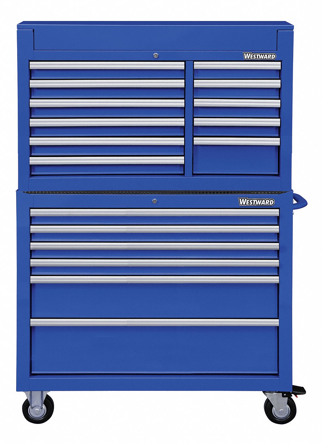 WESTWARD, Powder Coated Blue, 42 in W x 19 in D x 66 3/4 in H, Tool