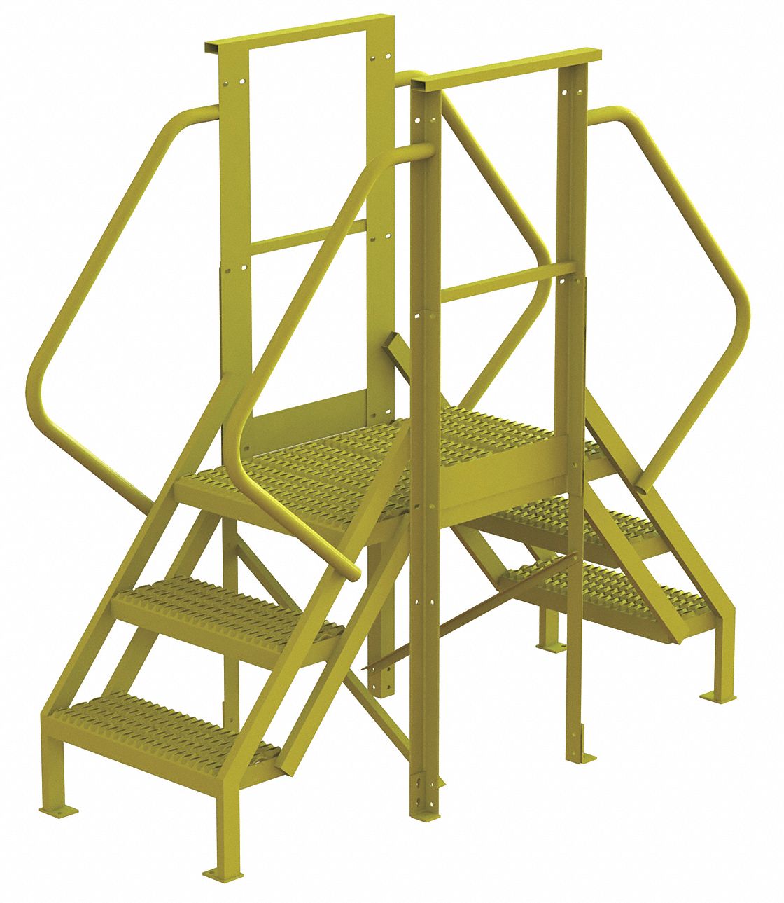 TRIARC 3Step Steel Crossover Bridge, Perforated Step Tread, 20 in