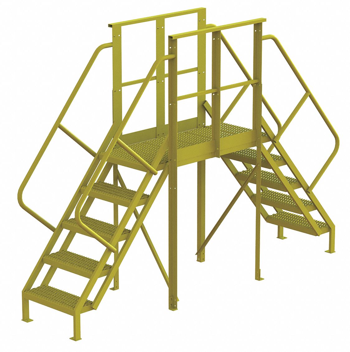 TRI-ARC, 4.2 ft Platform Ht, Steel, Crossover Bridge - 7CY99|7CY99 -  Grainger, image size:1124x1131