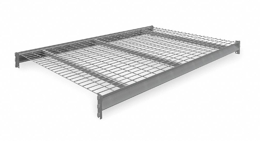 SHELF, 72 IN X 48 IN, 14 GA BEAMS, 5 AWG DECKING, GALVANIZED WIRE, 2,750 LB LOAD CAPACITY