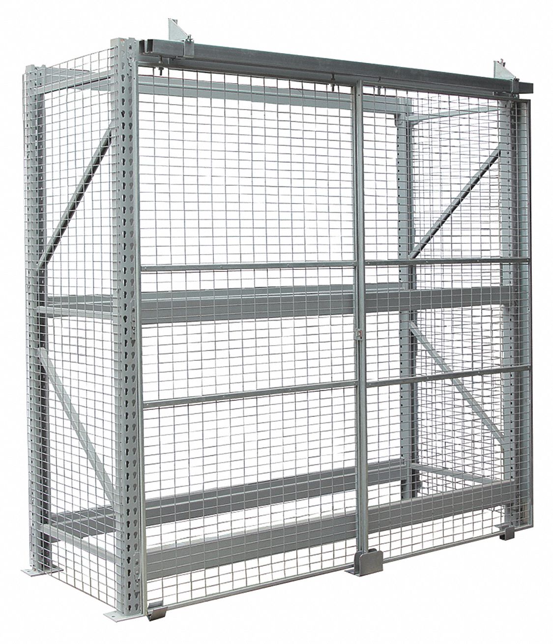 GRAINGER APPROVED Gray Steel Wire Mesh Enclosure Kit 96 inH x 144 inW x