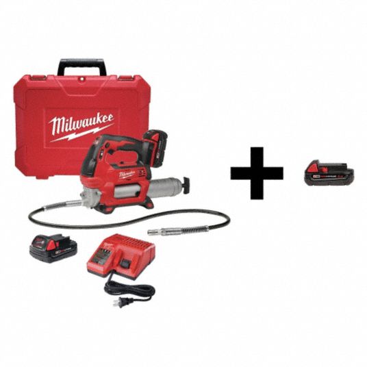 MILWAUKEE 18.0 Volt Cordless Grease Gun, 10,000 psi, 38.0 Strokes per