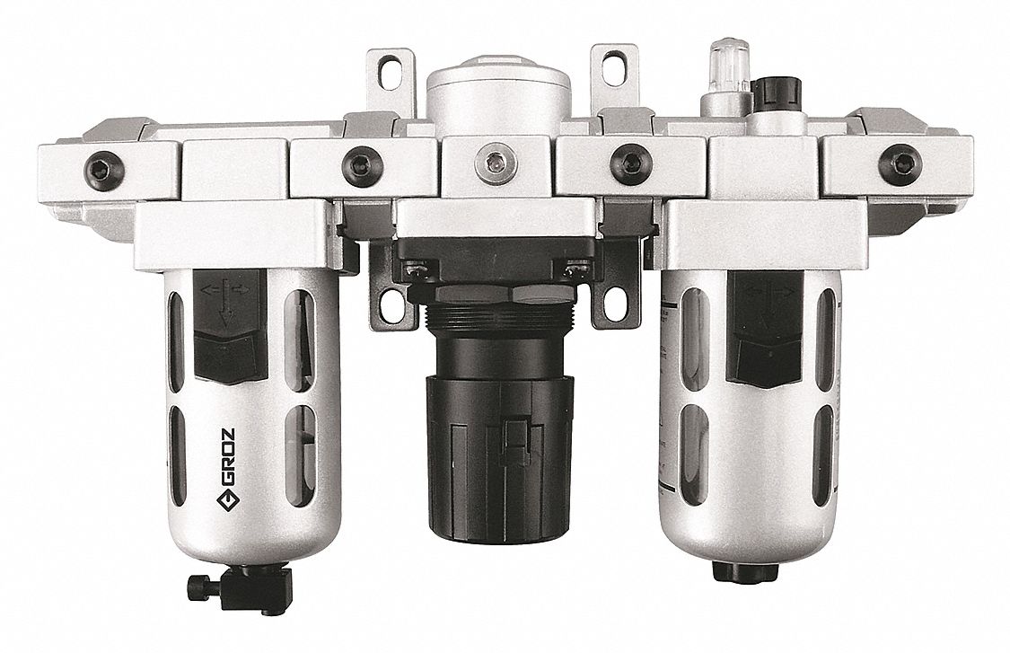 Filter/Regulator/Lubricator: 1/2 in NPT, 106 cfm, 145 psi Max Op Pressure, 40 micron