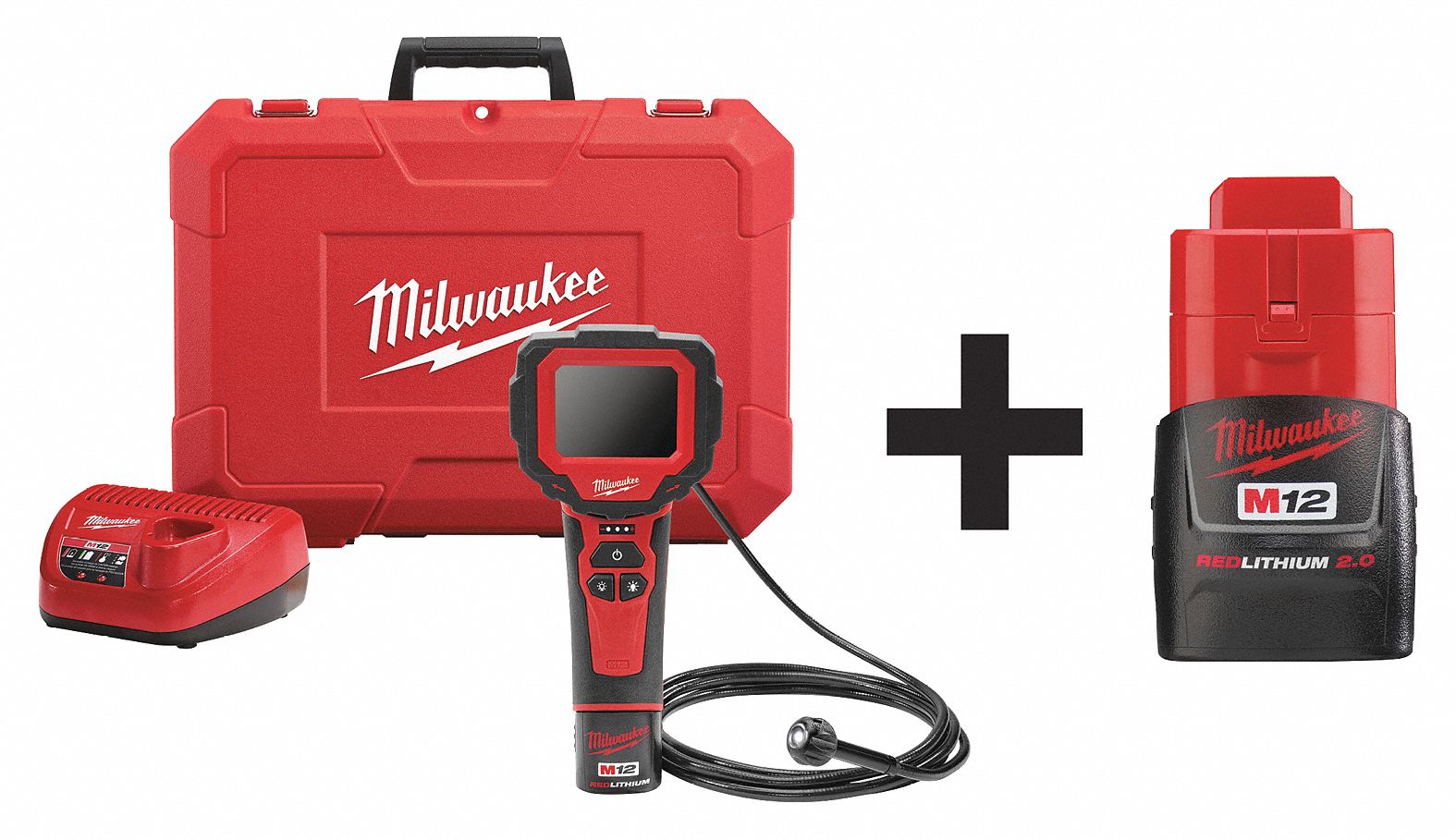 MILWAUKEE, 1.18 in to 2.75 in Observation Dp, Video Borescope Kit