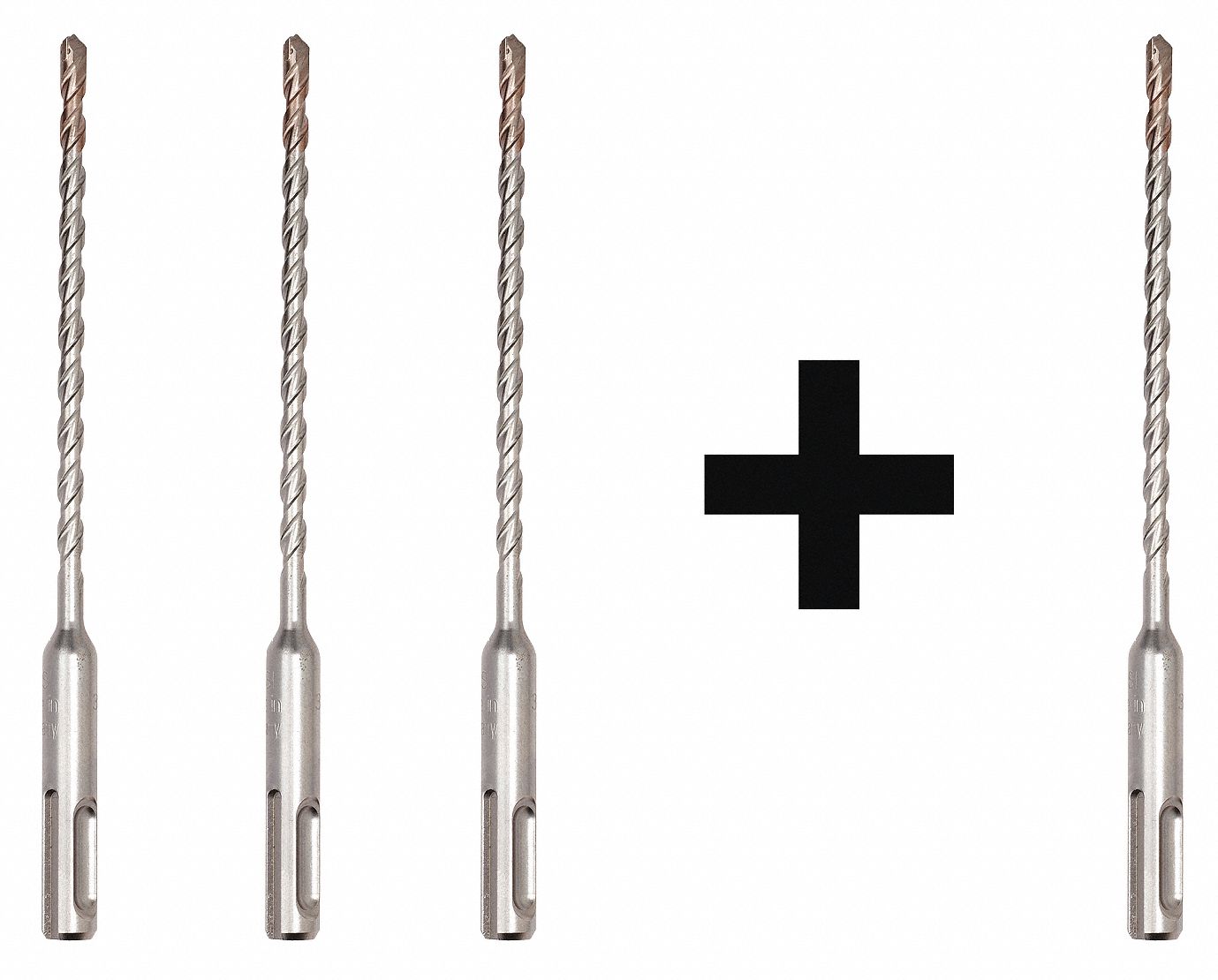 MILWAUKEE Hammer Drill Bit, SDS Plus, 3/16" x 4" 7DY5348207411 Grainger