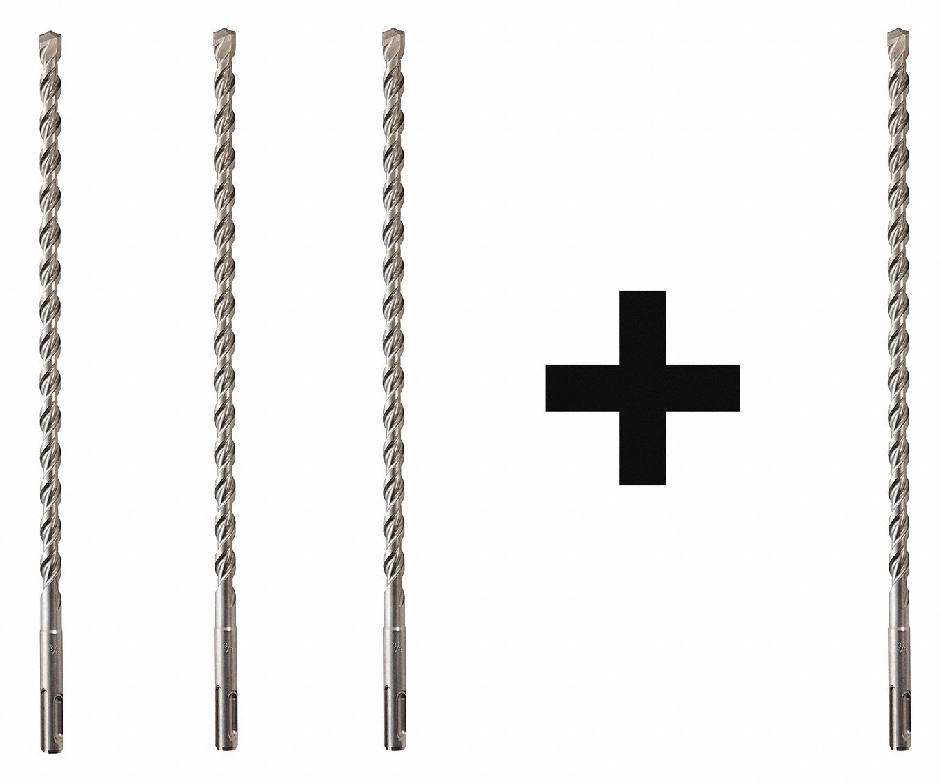 MILWAUKEE Hammer Drill Bit, SDS Plus, 3/8" x 10" 7DY6048207454