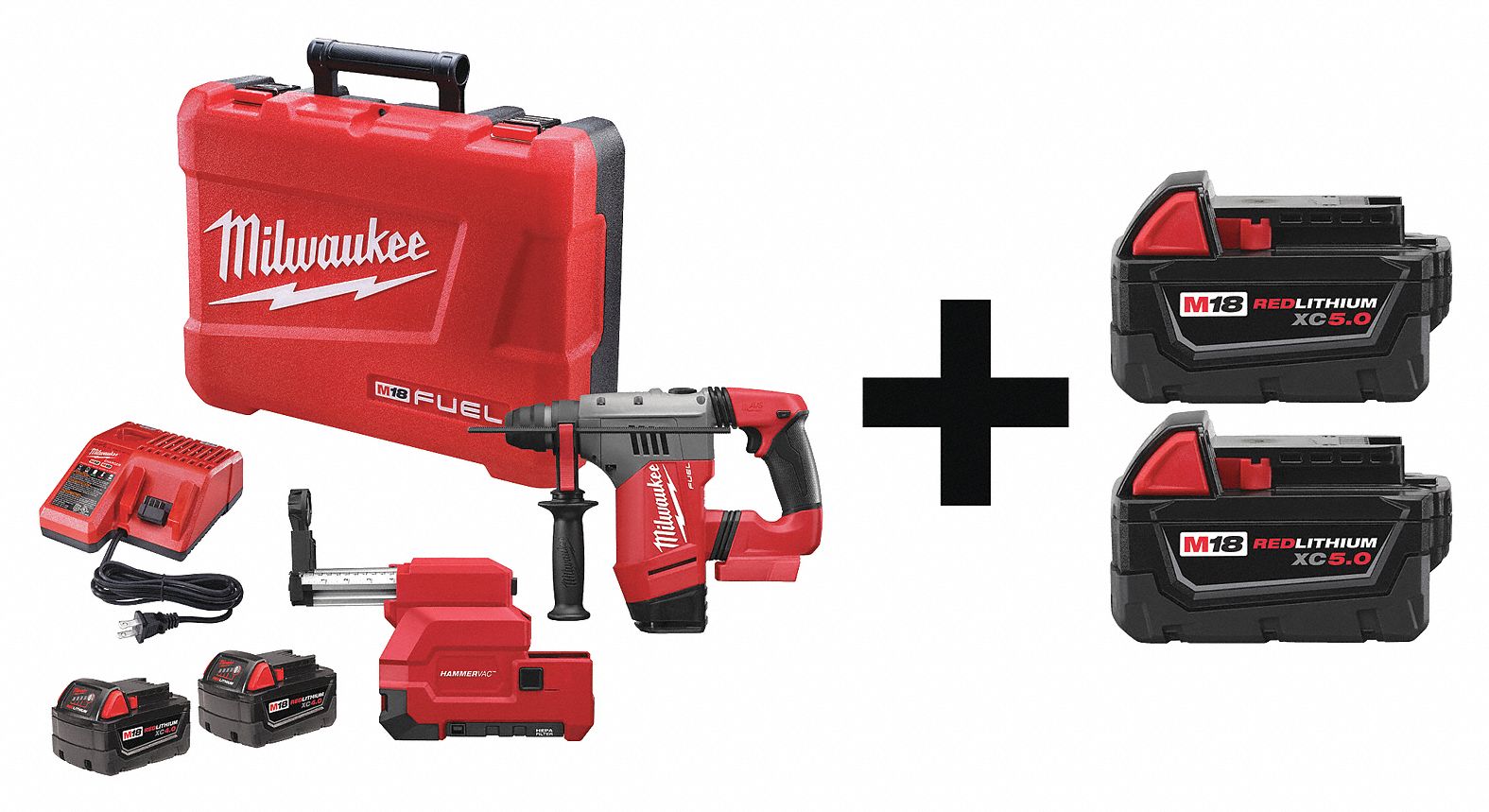 MILWAUKEE Cordless Rotary Hammer Kit, Side Handle 7DY76271522DE 48