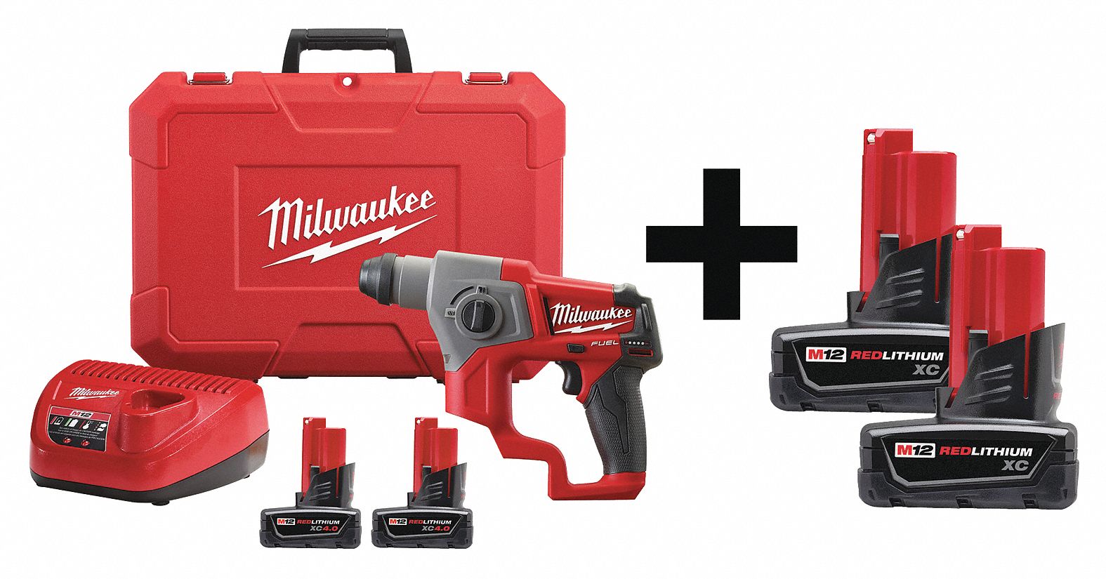 MILWAUKEE Cordless Rotary Hammer Kit, Ergonomic 7DY79241622XC 4811
