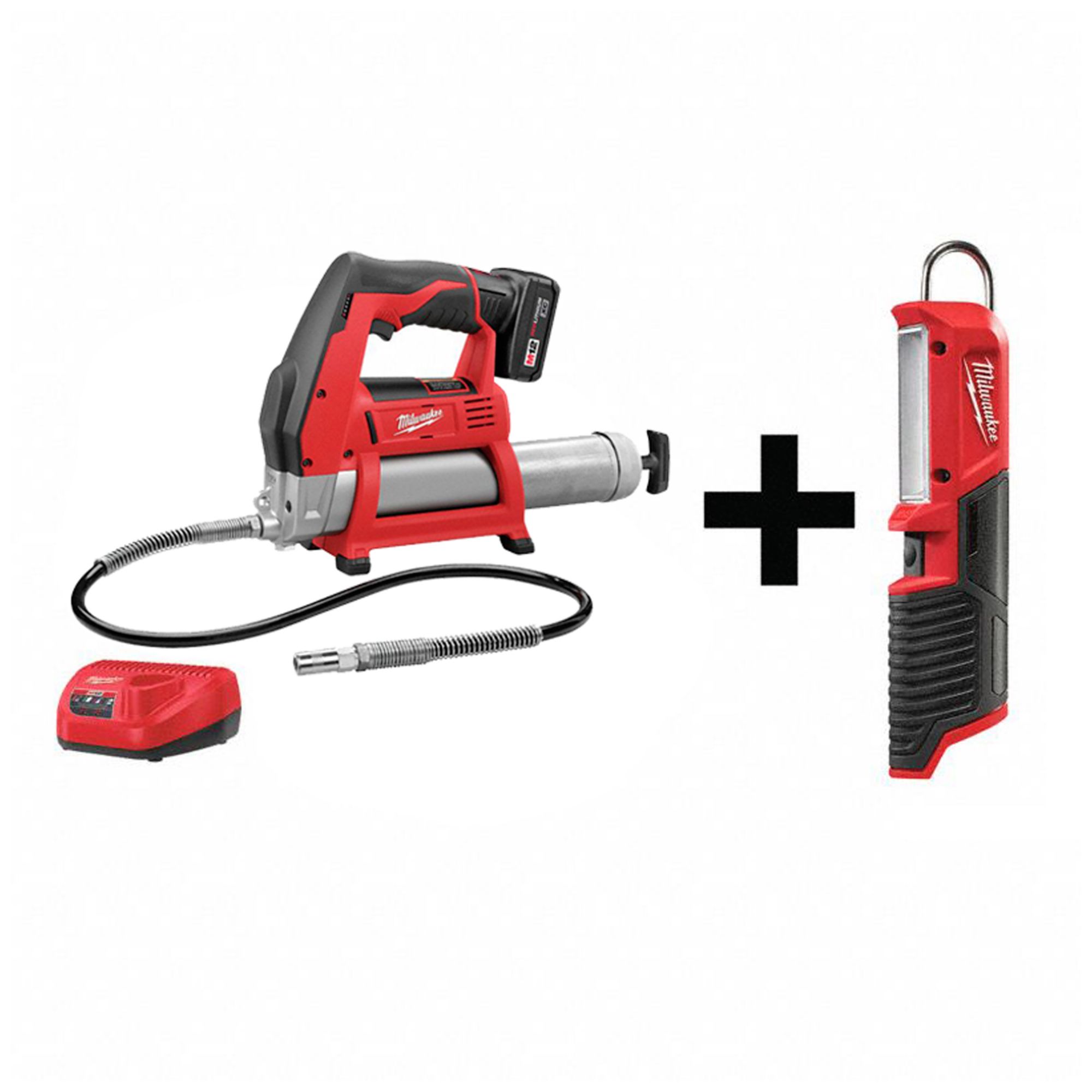 Cordless Grease Gun Kit With Stick Light