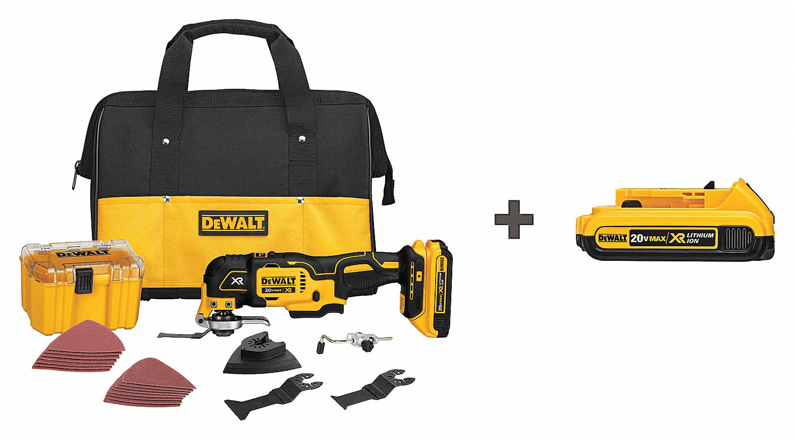 DEWALT Oscillating Tool Kit, 2.0A/hr., InLine 7DZ40DCS355D1 DCB203