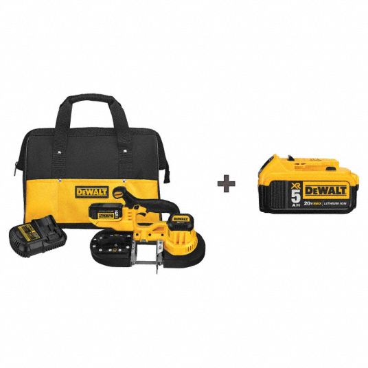 DEWALT Cordless, Portable Band Saw, 20V DC, 32 7/8 in Blade Length 7DZ42DCS371P1 DCB205