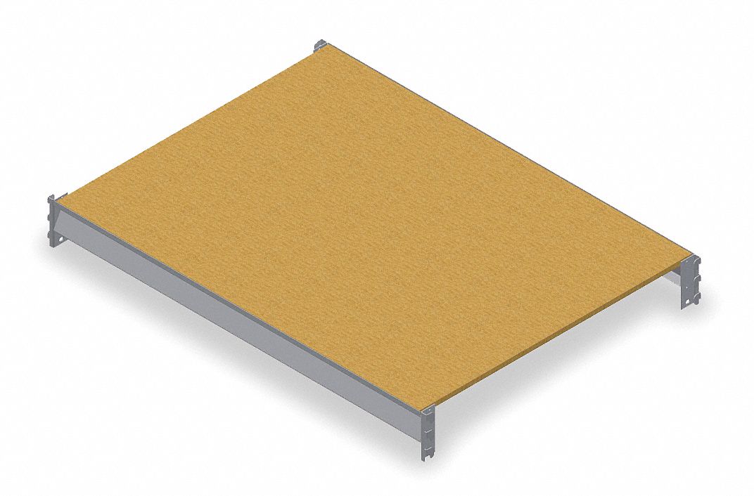 SHELF, 48 IN X 24 IN, PARTICLEBOARD, 4, 150 LB LOAD CAPACITY
