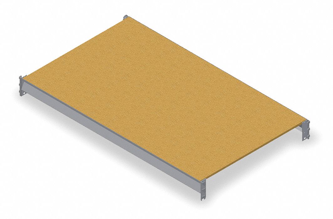 Shelf: 60 in x 24 in, Particleboard, 3, 800 lb Load Capacity