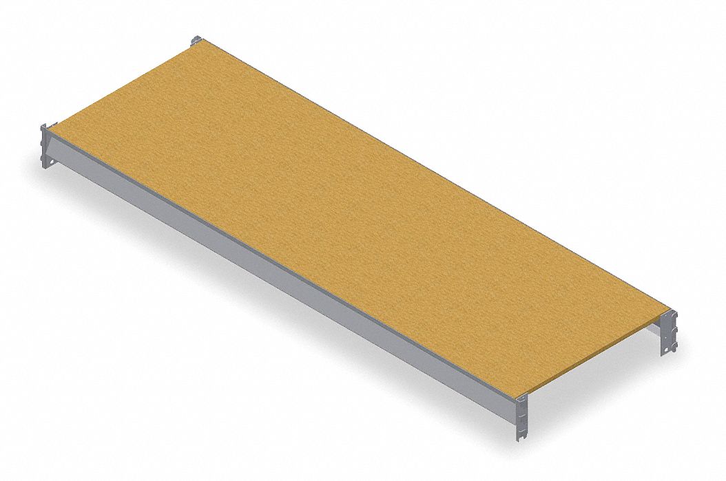 Shelf: 60 in x 48 in, Particleboard, 3, 800 lb Load Capacity