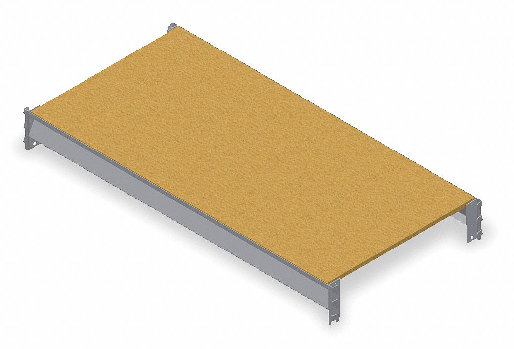SHELF, 96 IN X 36 IN, PARTICLEBOARD, 2, 150 LB LOAD CAPACITY