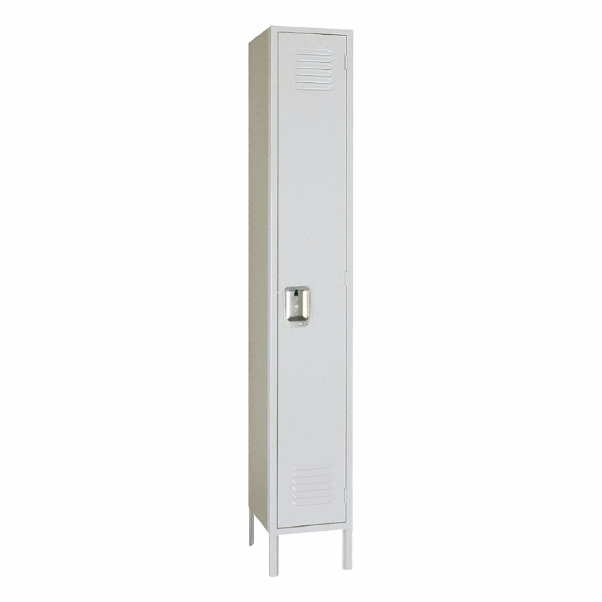 Wardrobe Locker: 12 in x 18 in x 66 in, Louvered, 1 Tiers, 1 Units Wide, Padlock Hasp, Steel