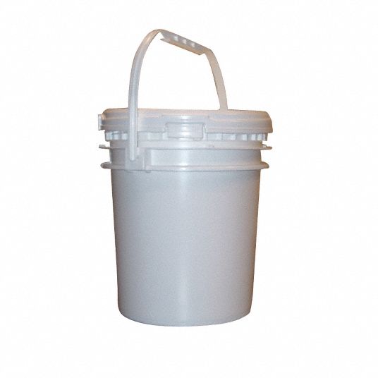 5 Gallon Screw Top Round Plastic Buckets w/ Plastic Handle & Lid