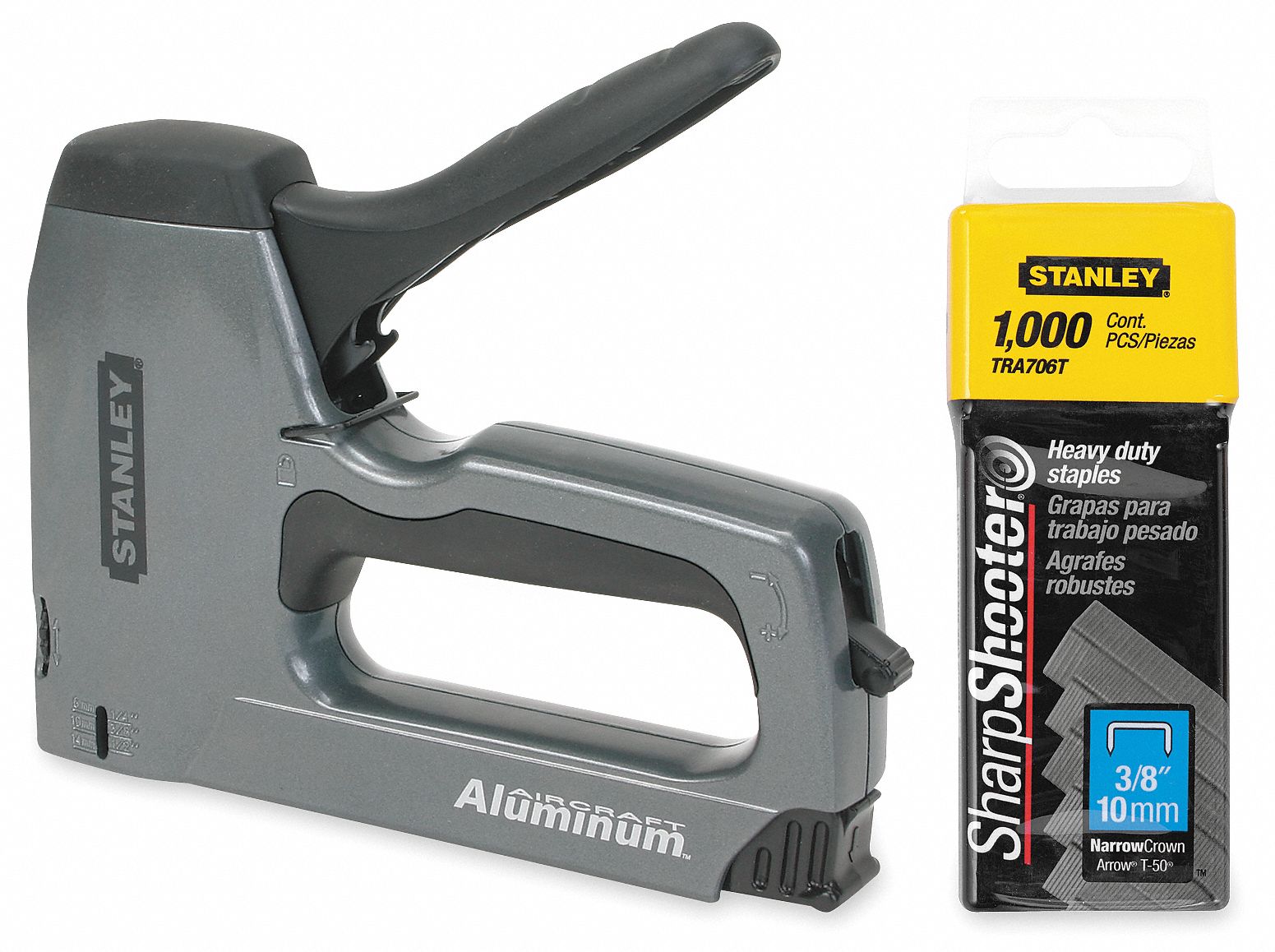 STANLEY 71/4 in Heavy Duty Staple/Nail Gun, Gray 7YV497yv49 Grainger