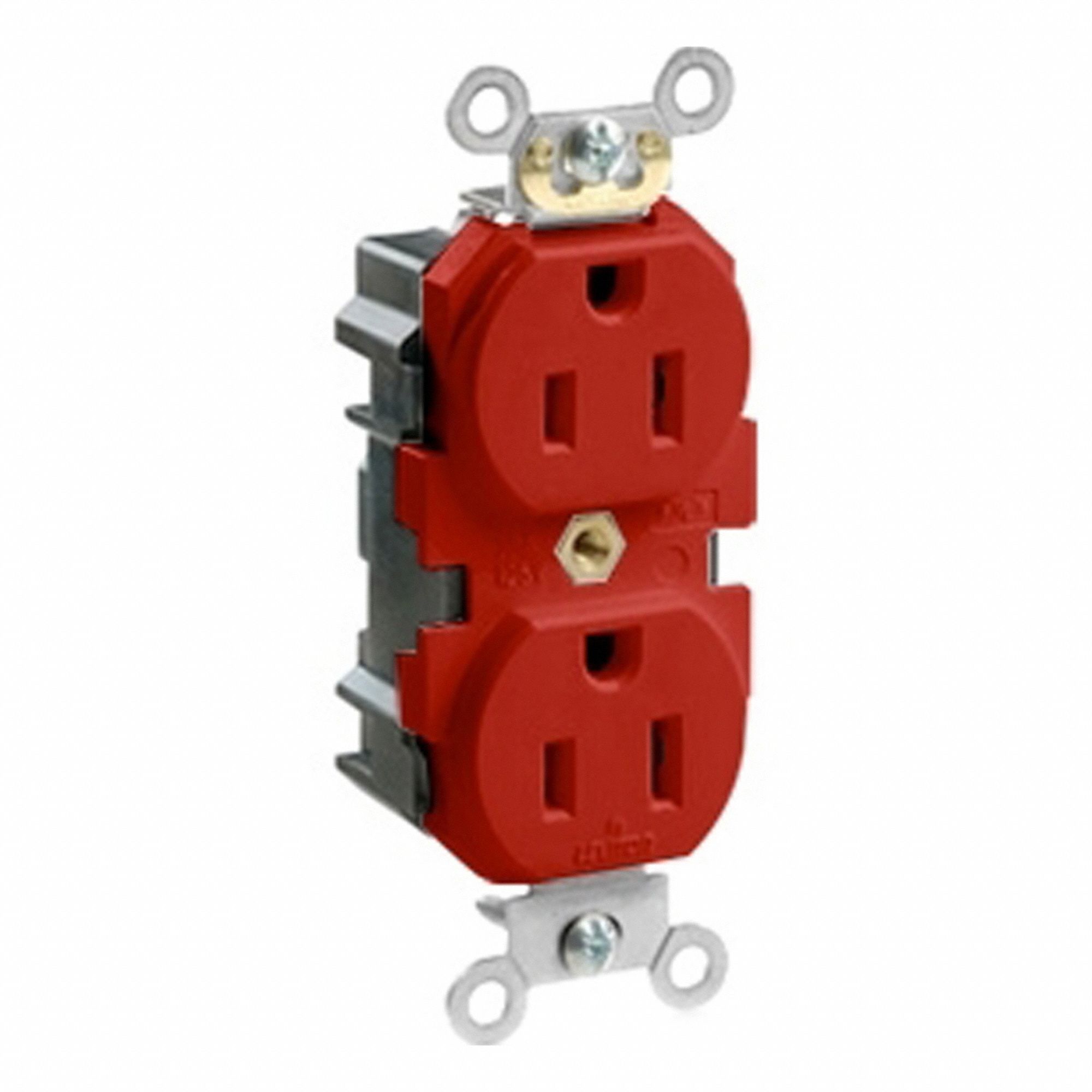 Lev-Lok Rec 15A 125V Self-Gr Red